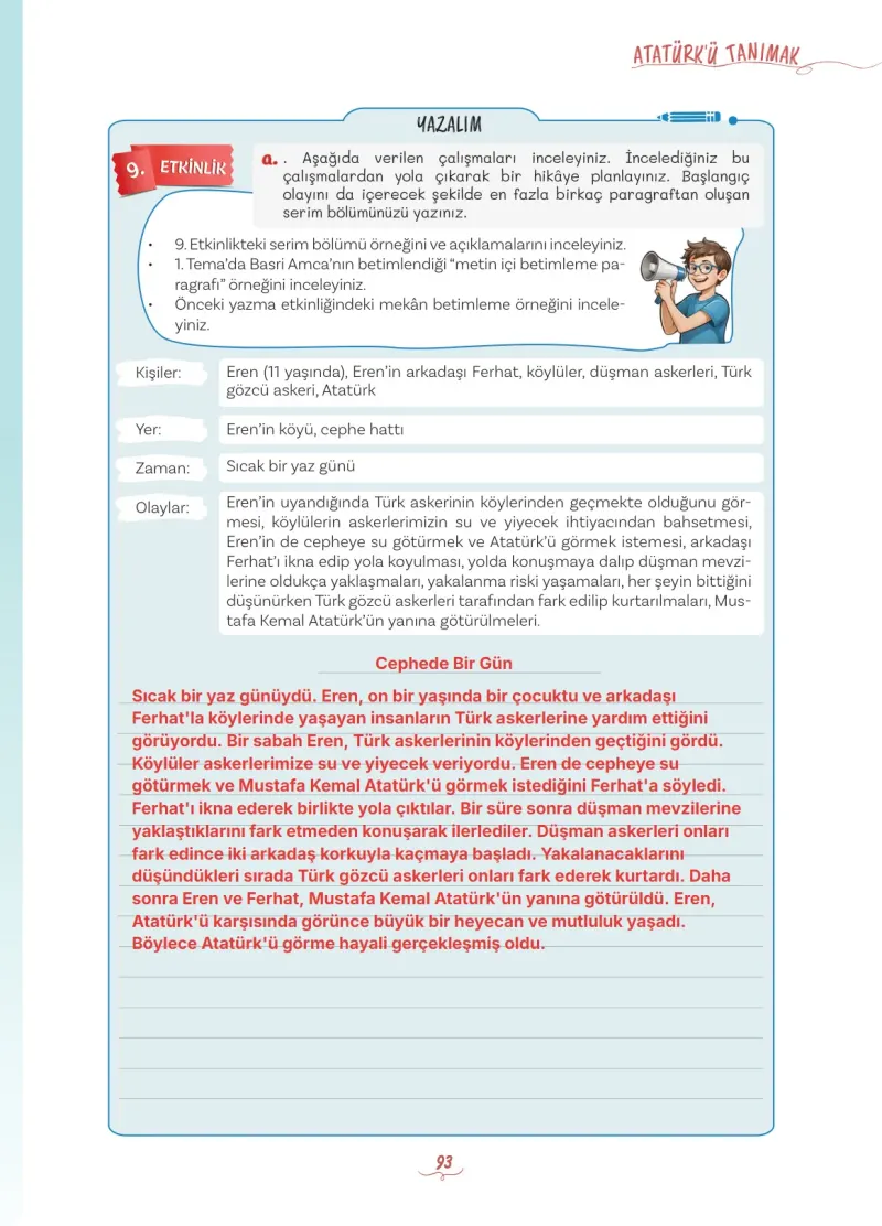5. Sınıf Türkçe Ders Kitabı Cevapları Meb Yayınları 1 Sayfa 93 Çözüm Görseli