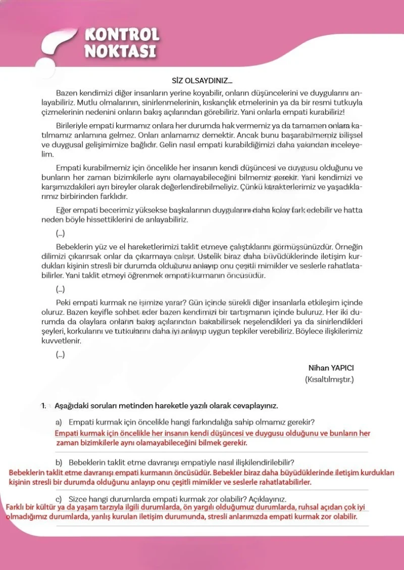 5. Sınıf Türkçe Ders Kitabı Cevapları Meb Yayınları 2. Kitap Sayfa 106 Çözüm Görseli