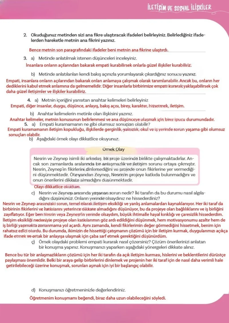 5. Sınıf Türkçe Ders Kitabı Cevapları Meb Yayınları 2. Kitap Sayfa 107 Çözüm Görseli
