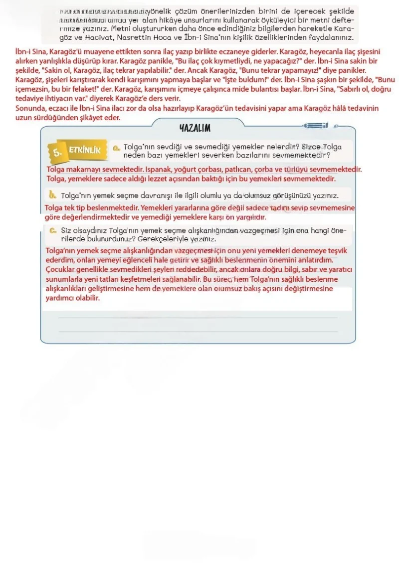 5. Sınıf Türkçe Ders Kitabı Cevapları Meb Yayınları 2. Kitap Sayfa 133 Çözüm Görseli