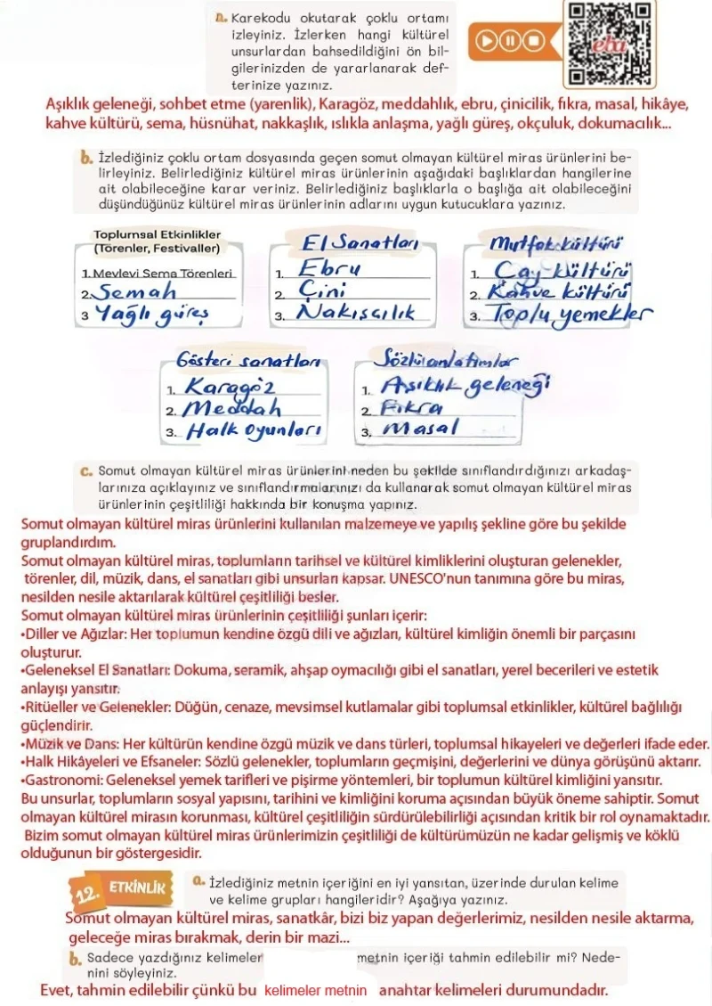 5. Sınıf Türkçe Ders Kitabı Cevapları Meb Yayınları 2. Kitap Sayfa 52 Çözüm Görseli