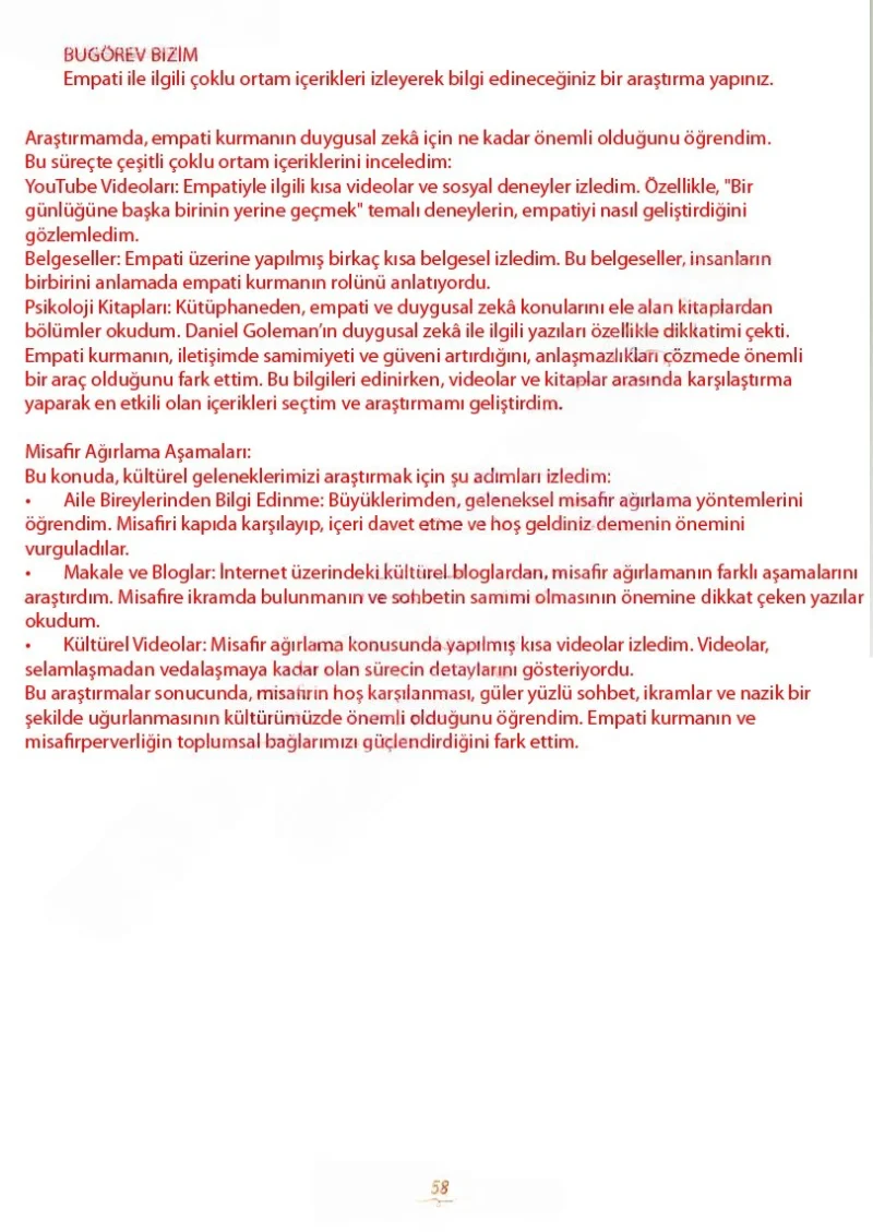 5. Sınıf Türkçe Ders Kitabı Cevapları Meb Yayınları 2. Kitap Sayfa 58 Çözüm Görseli