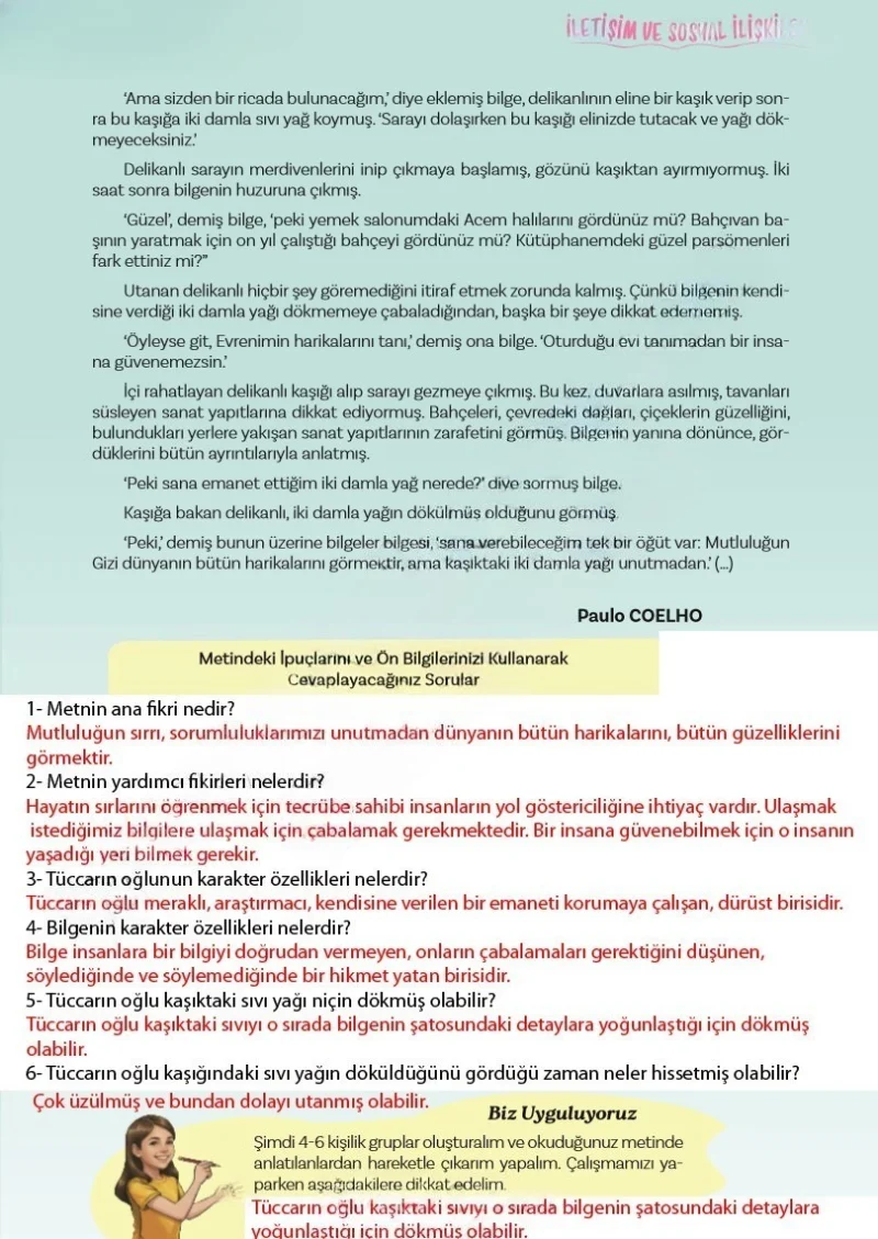 5. Sınıf Türkçe Ders Kitabı Cevapları Meb Yayınları 2. Kitap Sayfa 77 Çözüm Görseli