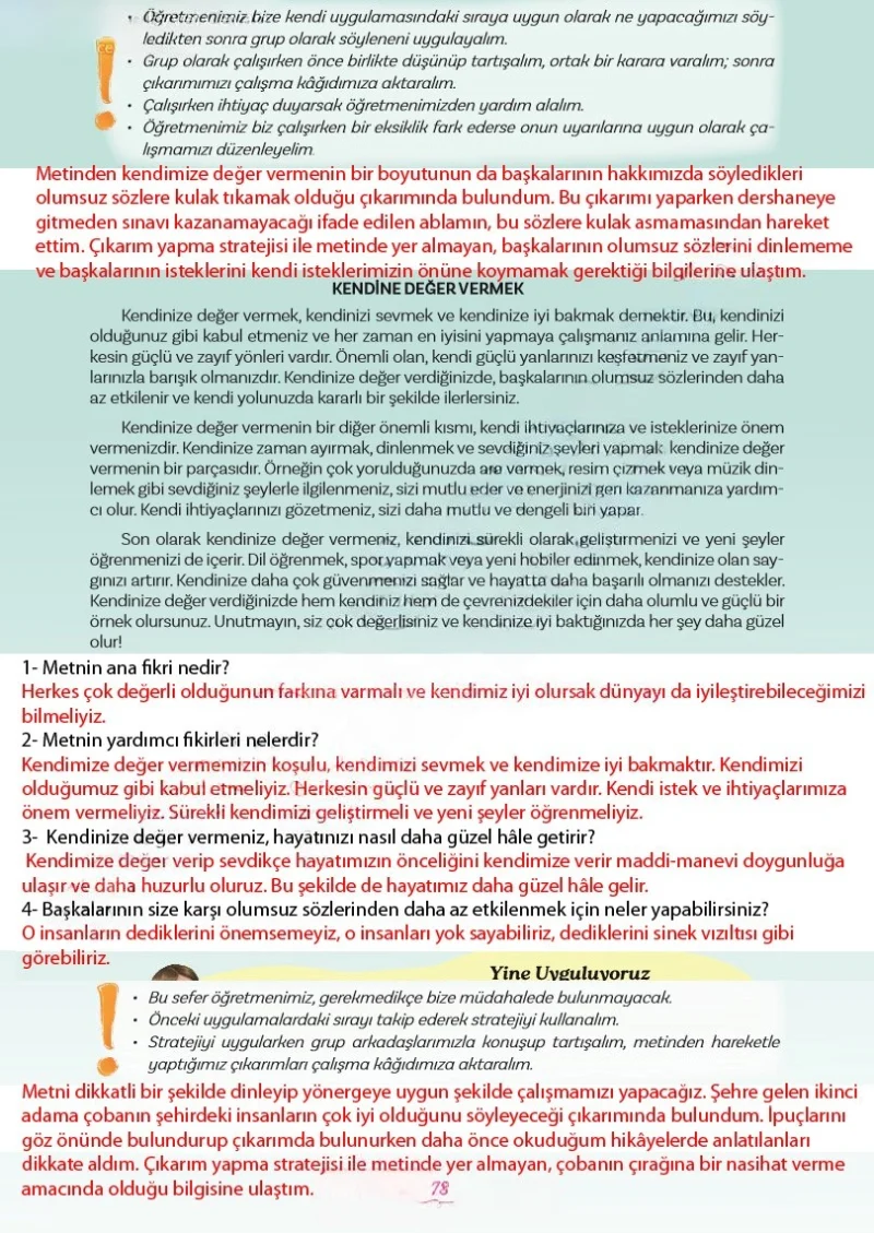 5. Sınıf Türkçe Ders Kitabı Cevapları Meb Yayınları 2. Kitap Sayfa 78 Çözüm Görseli