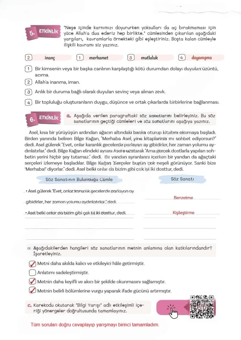 5. Sınıf Türkçe Ders Kitabı Cevapları Meb Yayınları 2. Kitap Sayfa 83 Çözüm Görseli
