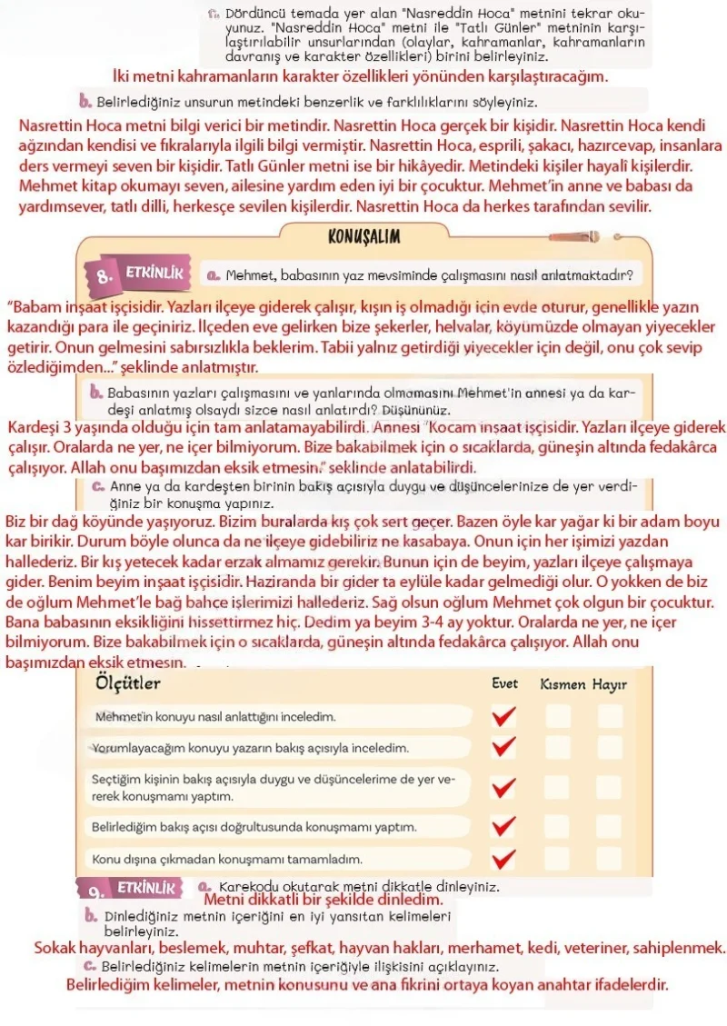 5. Sınıf Türkçe Ders Kitabı Cevapları Meb Yayınları 2. Kitap Sayfa 84 Çözüm Görseli