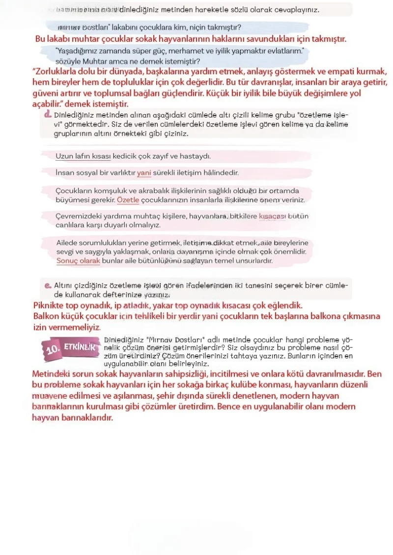 5. Sınıf Türkçe Ders Kitabı Cevapları Meb Yayınları 2. Kitap Sayfa 85 Çözüm Görseli