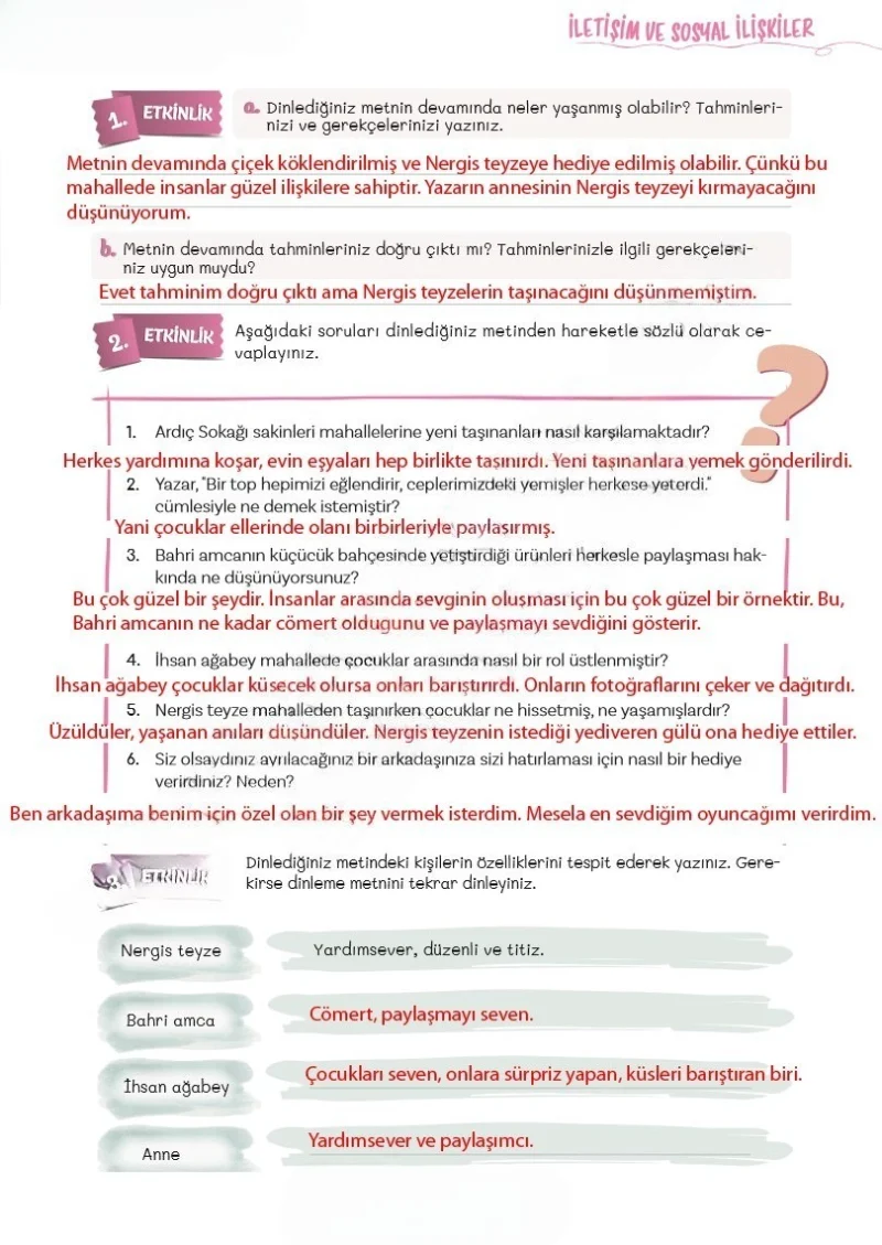 5. Sınıf Türkçe Ders Kitabı Cevapları Meb Yayınları 2. Kitap Sayfa 95 Çözüm Görseli