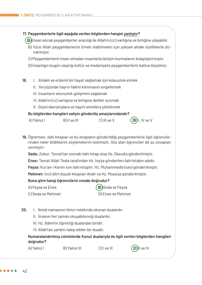 6. Sınıf Din Kültürü ve Ahlak Bilgisi Ders Kitabı Cevapları Meb Yayınları Sayfa 42 Çözüm Görseli