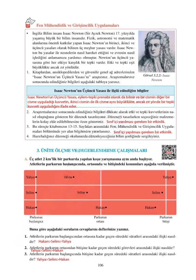6. Sınıf Fen Bilimleri Ders Kitabı Cevapları Adım Adım Yayınları Sayfa 106 Çözüm Görseli