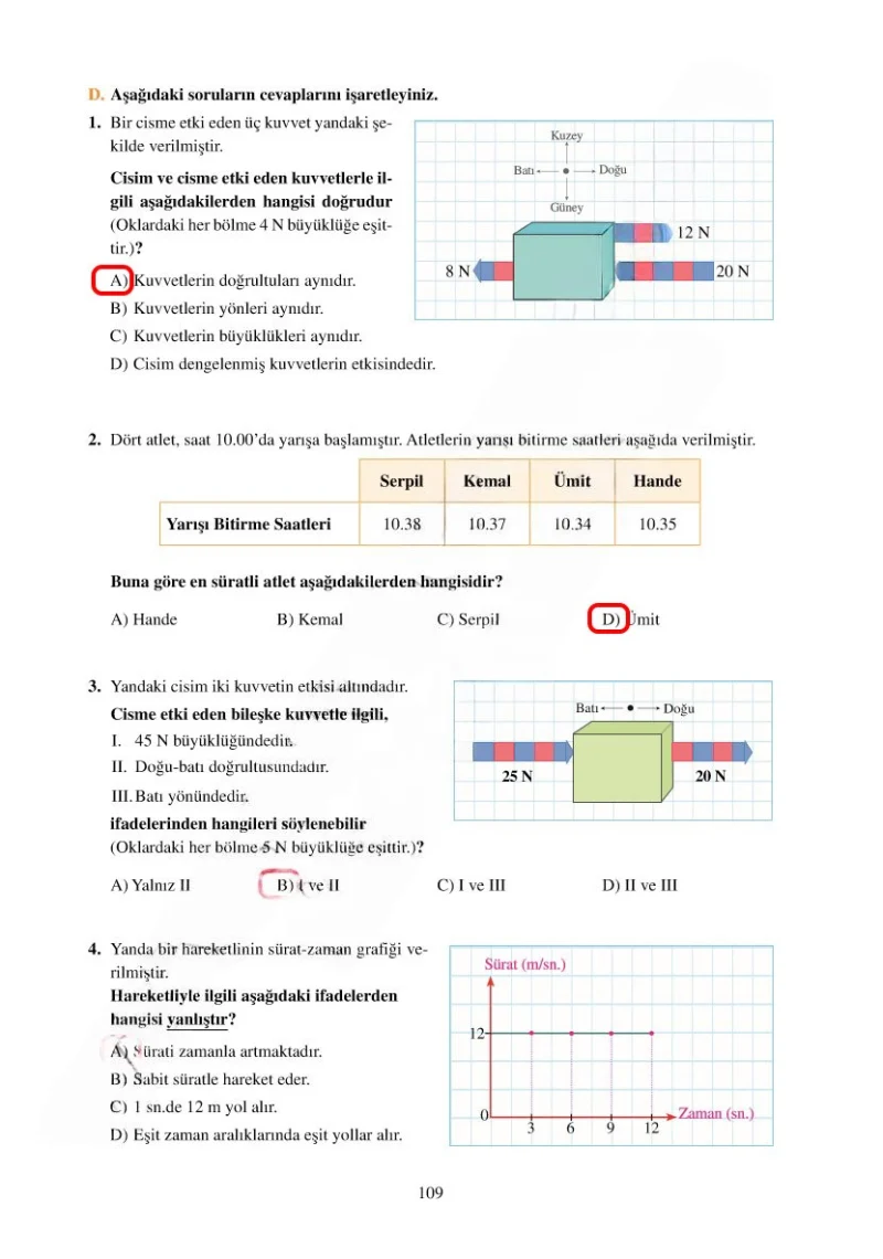 6. Sınıf Fen Bilimleri Ders Kitabı Cevapları Adım Adım Yayınları Sayfa 109 Çözüm Görseli