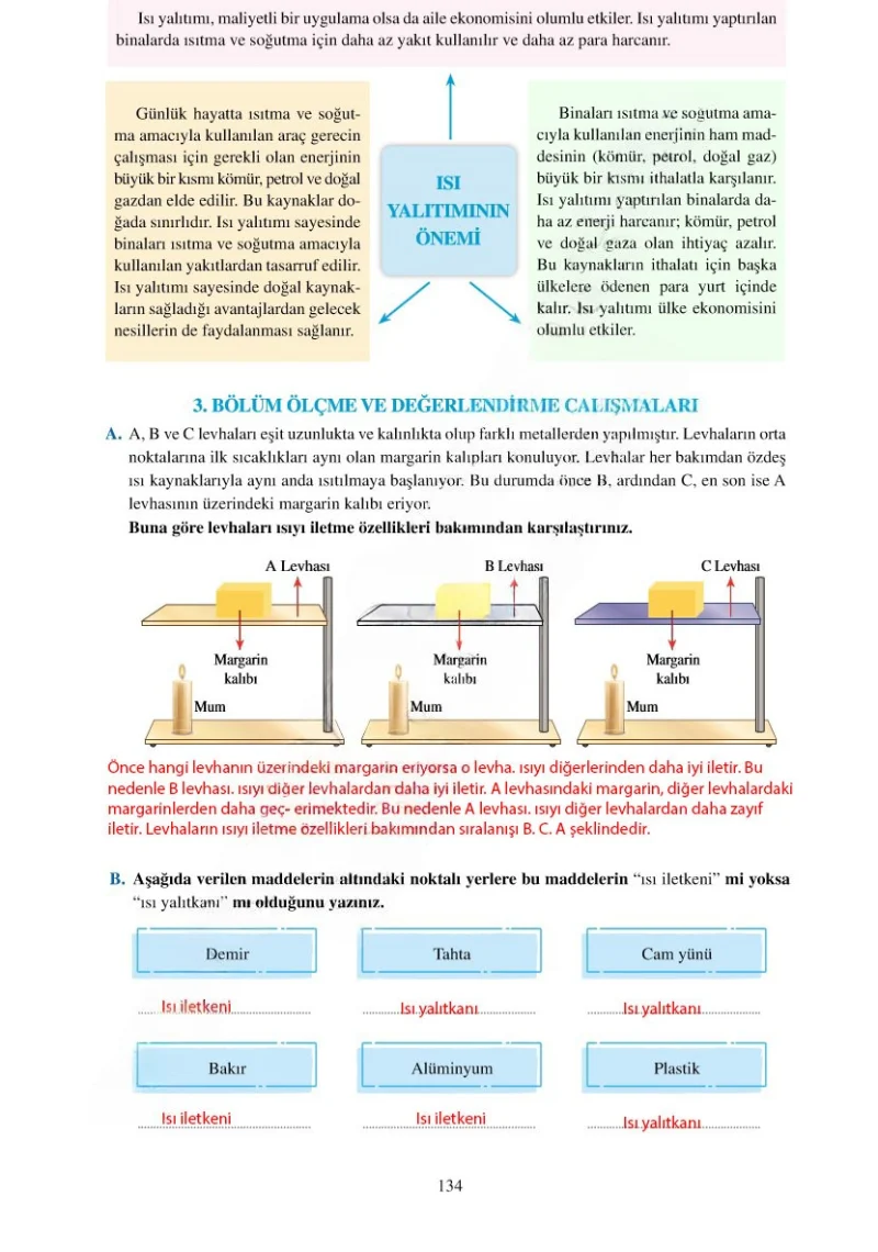 6. Sınıf Fen Bilimleri Ders Kitabı Cevapları Adım Adım Yayınları Sayfa 134 Çözüm Görseli