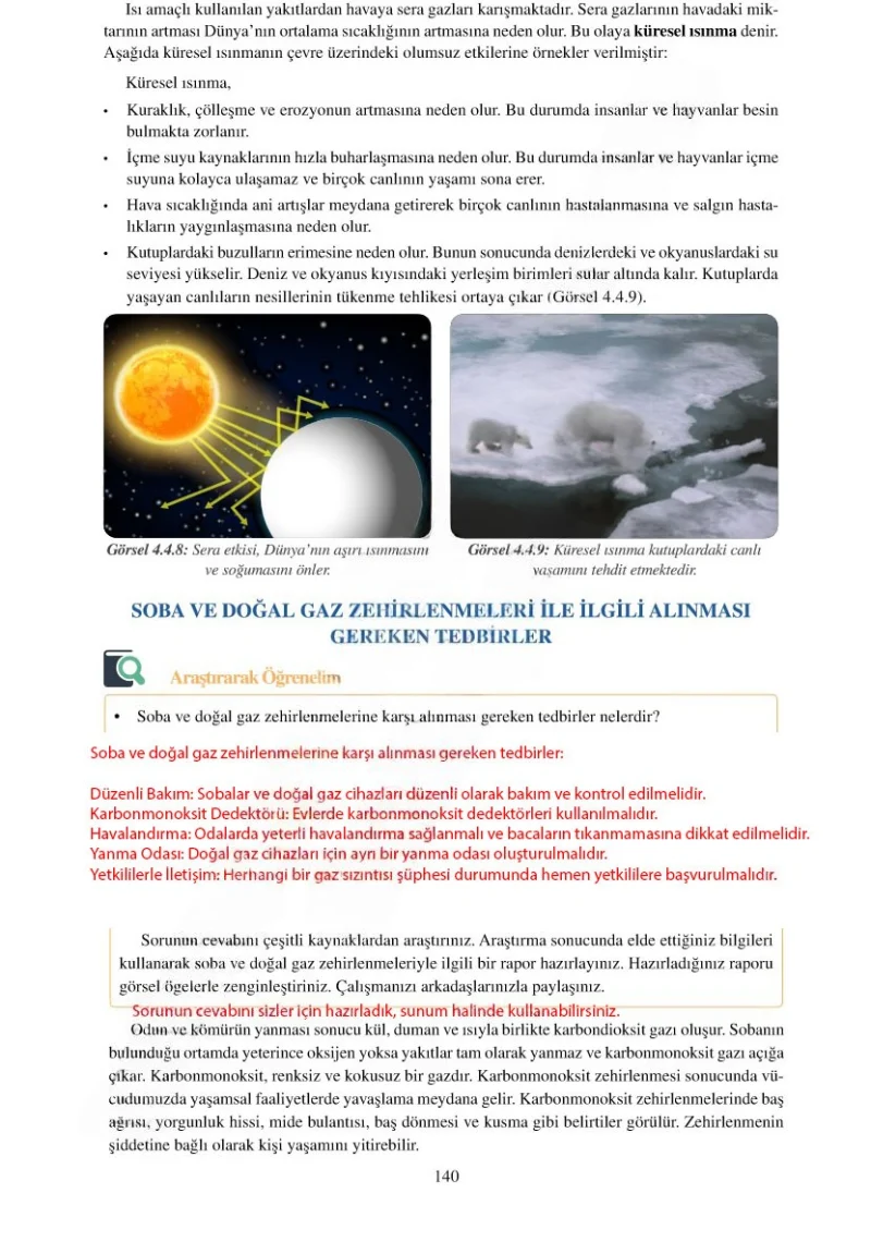 6. Sınıf Fen Bilimleri Ders Kitabı Cevapları Adım Adım Yayınları Sayfa 140 Çözüm Görseli
