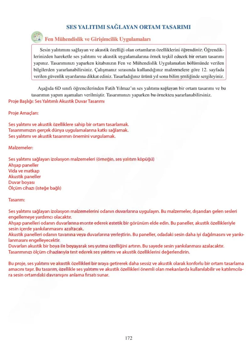 6. Sınıf Fen Bilimleri Ders Kitabı Cevapları Adım Adım Yayınları Sayfa 172 Çözüm Görseli