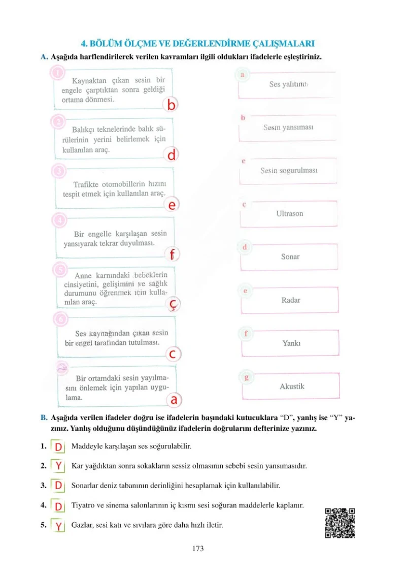 6. Sınıf Fen Bilimleri Ders Kitabı Cevapları Adım Adım Yayınları Sayfa 173 Çözüm Görseli