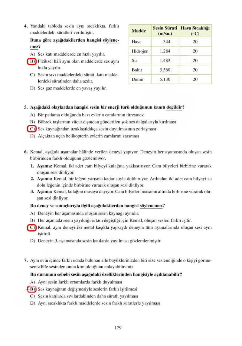 6. Sınıf Fen Bilimleri Ders Kitabı Cevapları Adım Adım Yayınları Sayfa 179 Çözüm Görseli