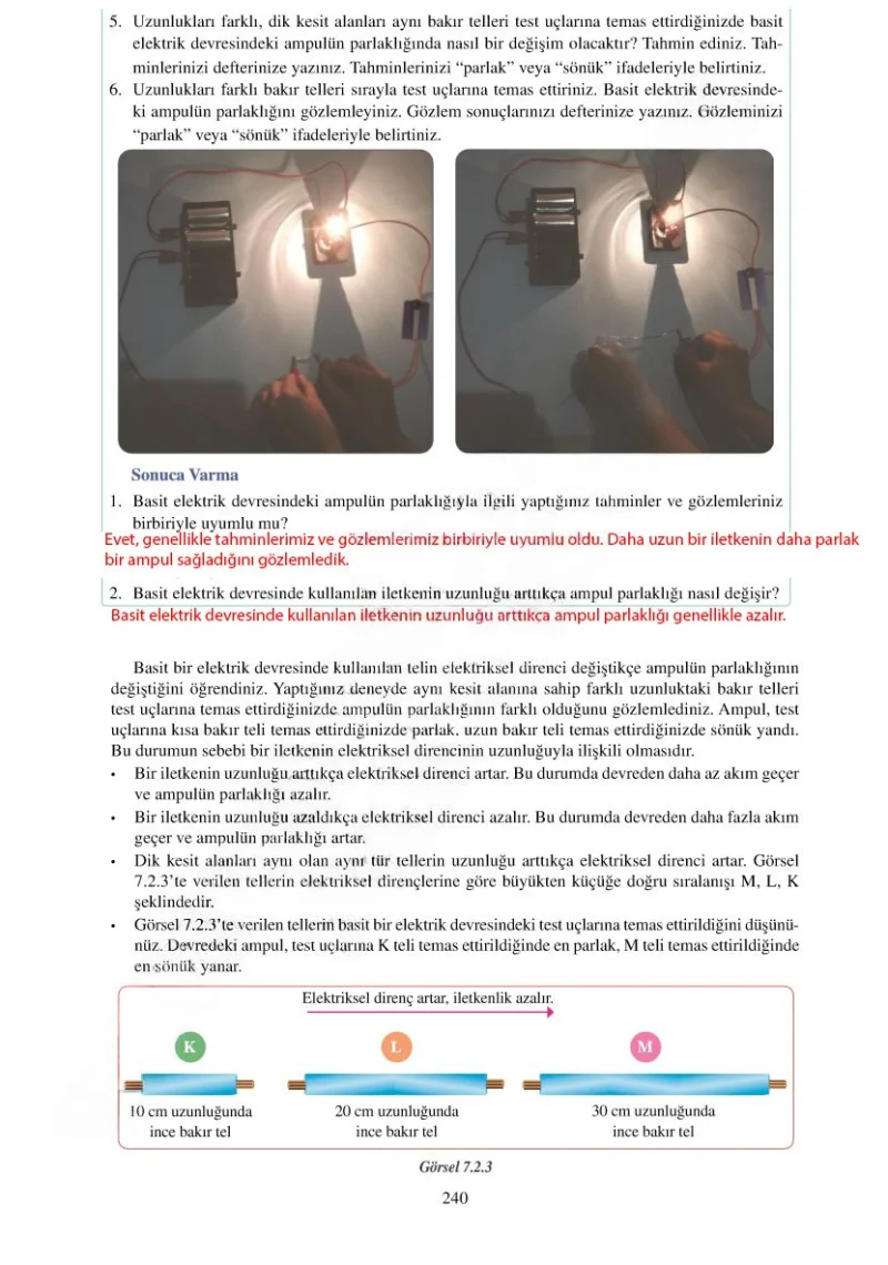 6. Sınıf Fen Bilimleri Ders Kitabı Cevapları Adım Adım Yayınları Sayfa 240 Çözüm Görseli