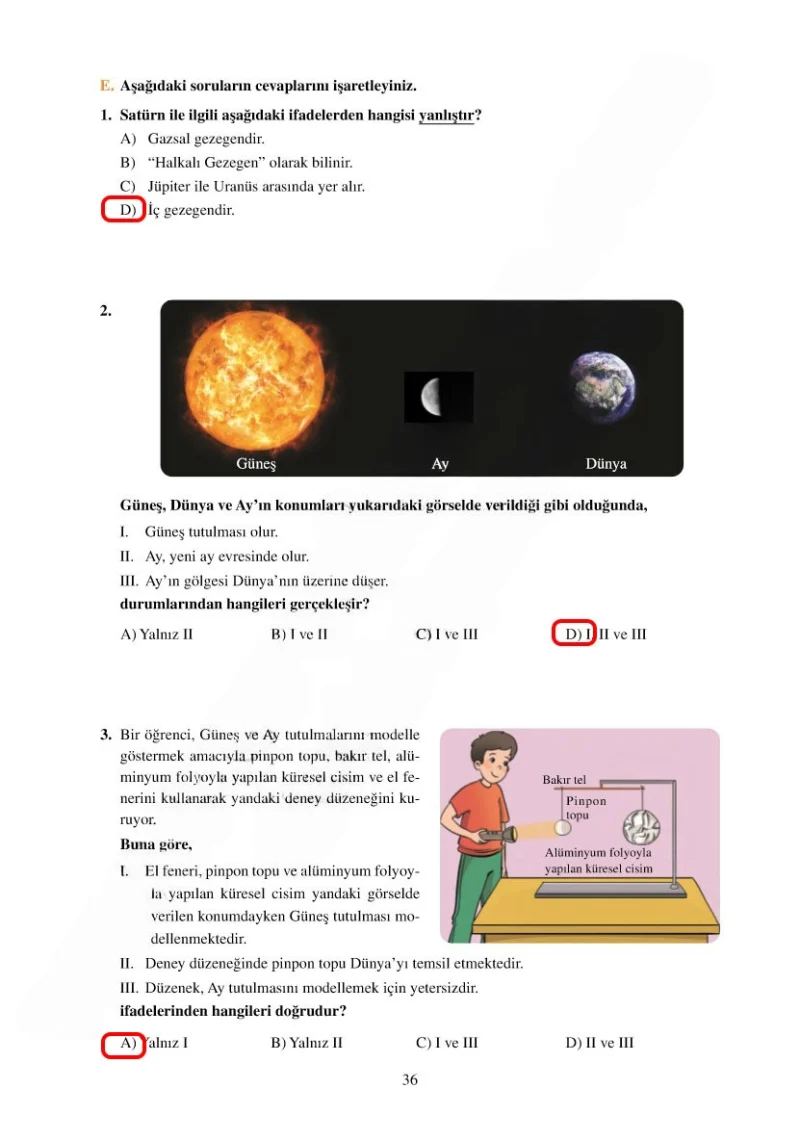 6. Sınıf Fen Bilimleri Ders Kitabı Cevapları Adım Adım Yayınları Sayfa 36 Çözüm Görseli