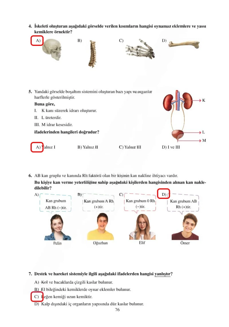 6. Sınıf Fen Bilimleri Ders Kitabı Cevapları Adım Adım Yayınları Sayfa 76 Çözüm Görseli