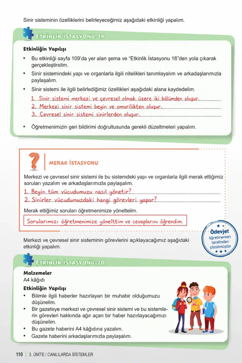 6. Sınıf Fen Bilimleri Ders Kitabı Cevapları Meb Yayınları 1. Kitap Sayfa 110 Çözüm Görseli