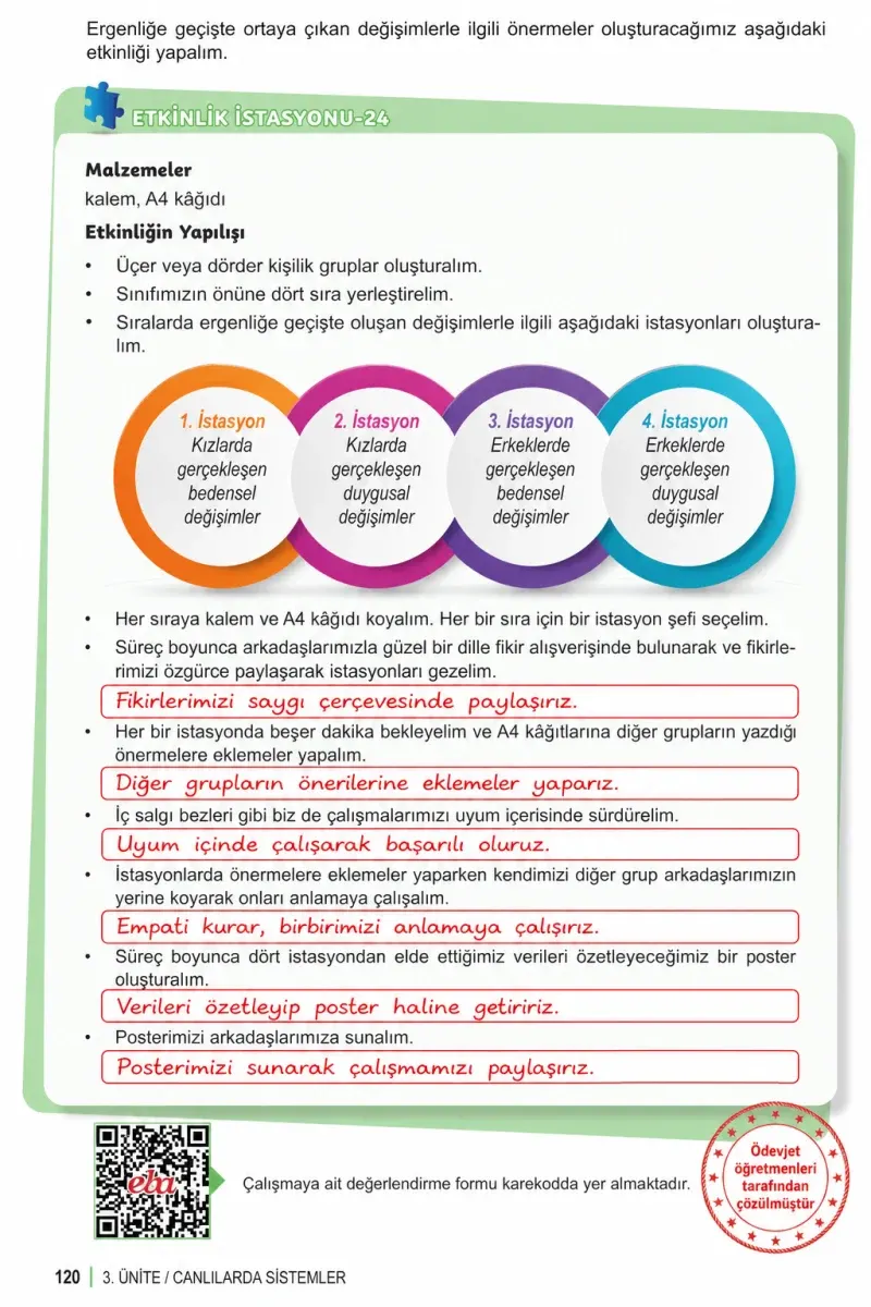 6. Sınıf Fen Bilimleri Ders Kitabı Cevapları Meb Yayınları 1. Kitap Sayfa 120 Çözüm Görseli