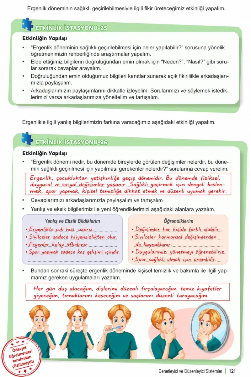 6. Sınıf Fen Bilimleri Ders Kitabı Cevapları Meb Yayınları 1. Kitap Sayfa 121 Çözüm Görseli
