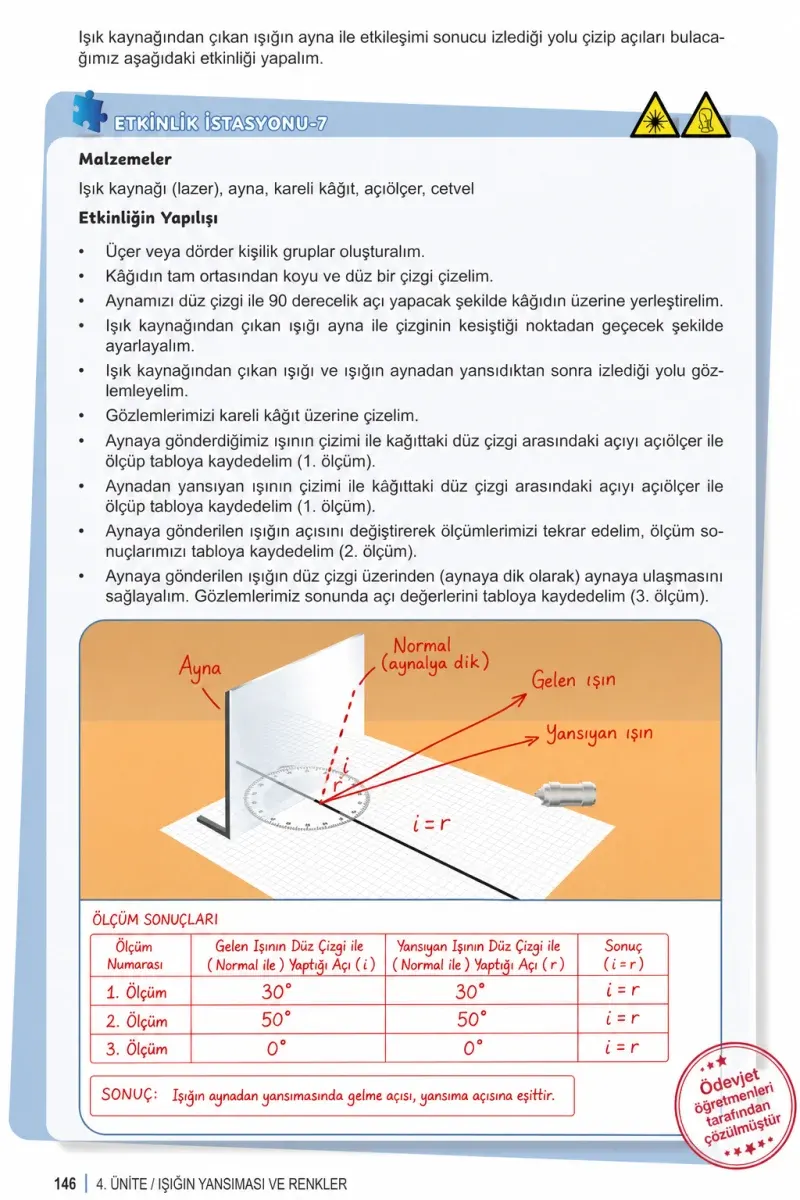 6. Sınıf Fen Bilimleri Ders Kitabı Cevapları Meb Yayınları 1. Kitap Sayfa 146 Çözüm Görseli