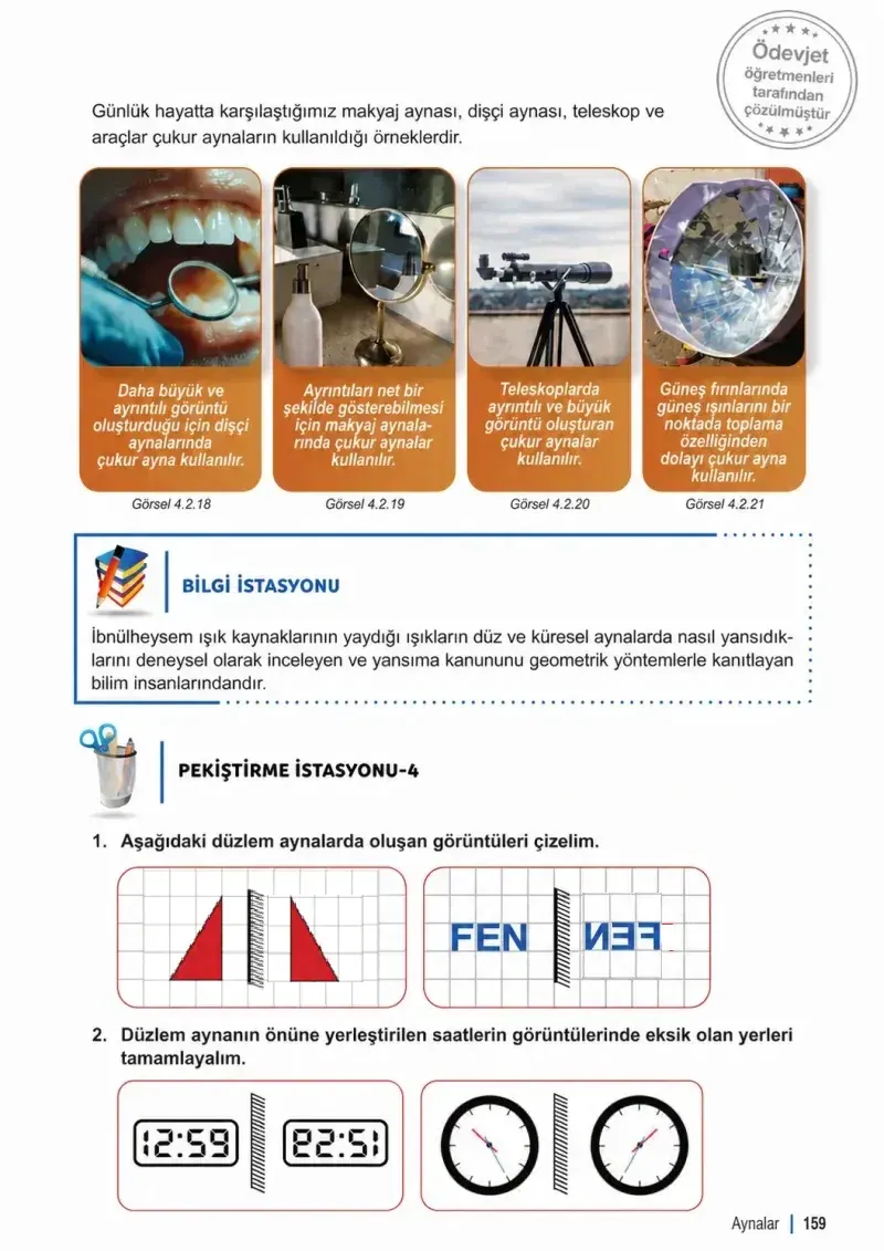 6. Sınıf Fen Bilimleri Ders Kitabı Cevapları Meb Yayınları 1. Kitap Sayfa 159 Çözüm Görseli