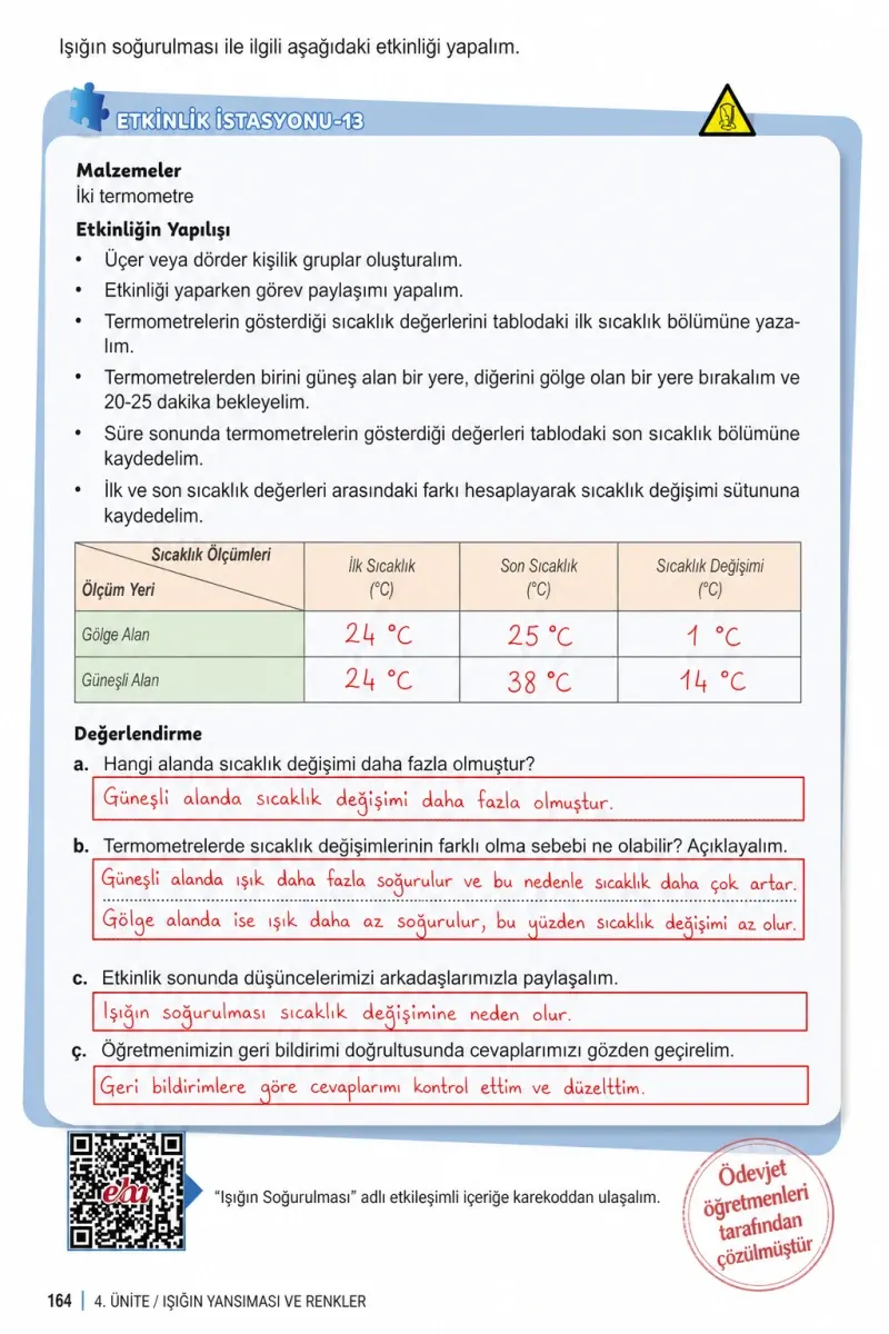 6. Sınıf Fen Bilimleri Ders Kitabı Cevapları Meb Yayınları 1. Kitap Sayfa 164 Çözüm Görseli