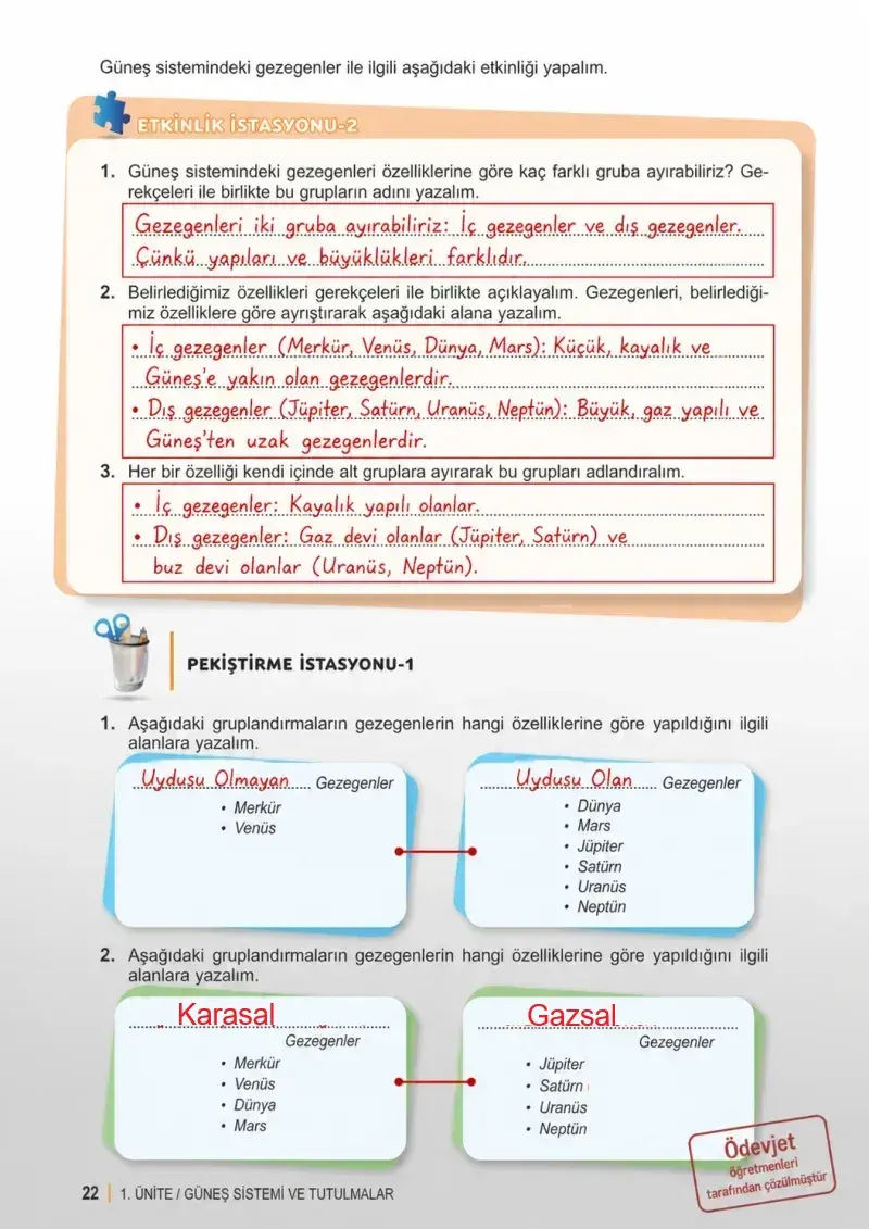 6. Sınıf Fen Bilimleri Ders Kitabı Cevapları Meb Yayınları 1. Kitap Sayfa 22 Çözüm Görseli