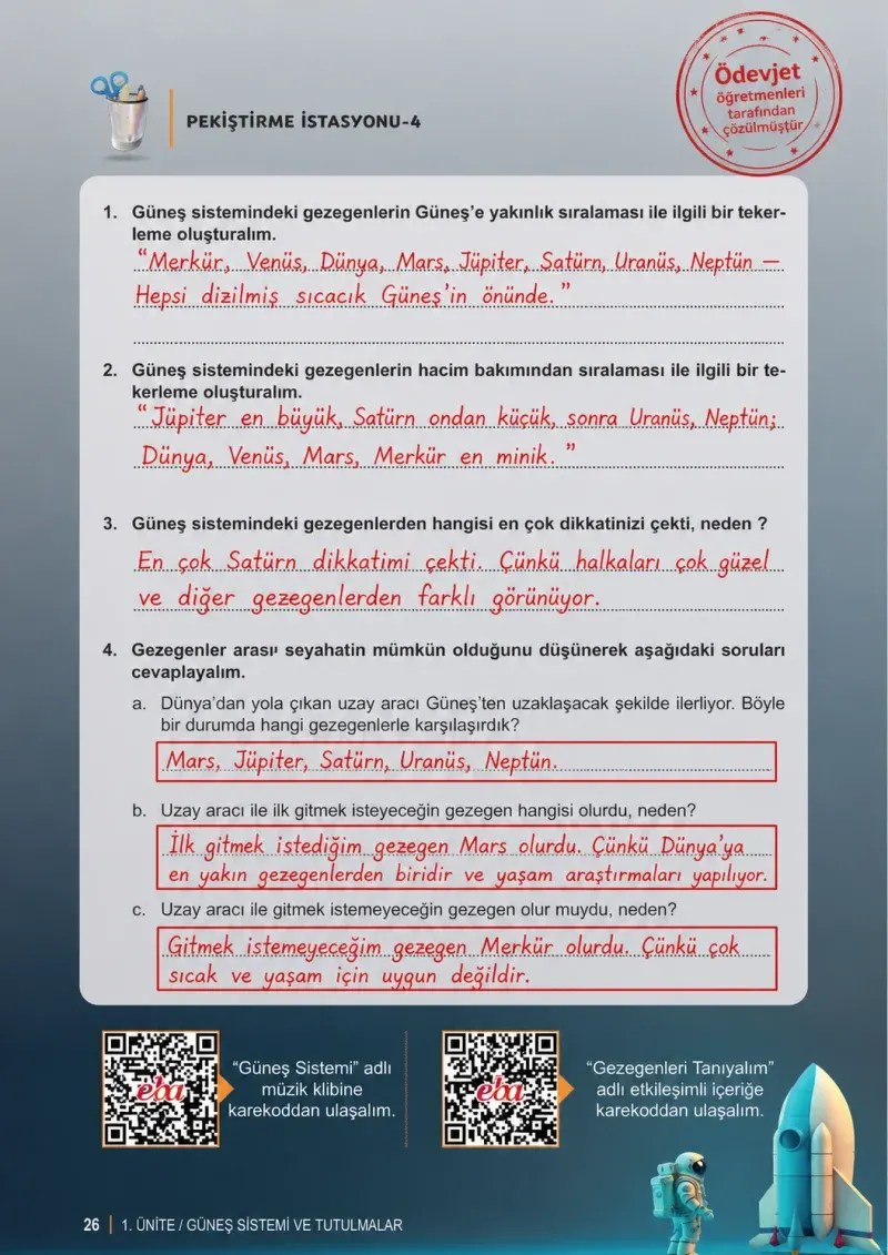 6. Sınıf Fen Bilimleri Ders Kitabı Cevapları Meb Yayınları 1. Kitap Sayfa 26 Çözüm Görseli