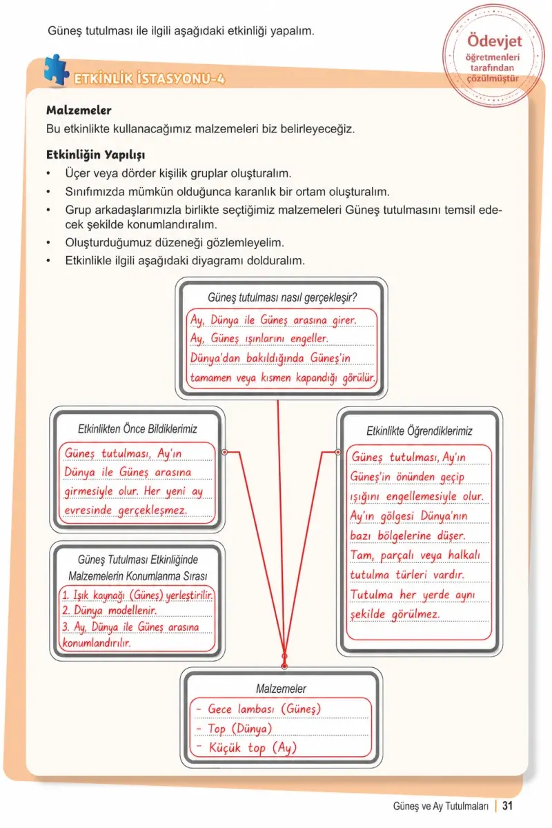 6. Sınıf Fen Bilimleri Ders Kitabı Cevapları Meb Yayınları 1. Kitap Sayfa 31 Çözüm Görseli