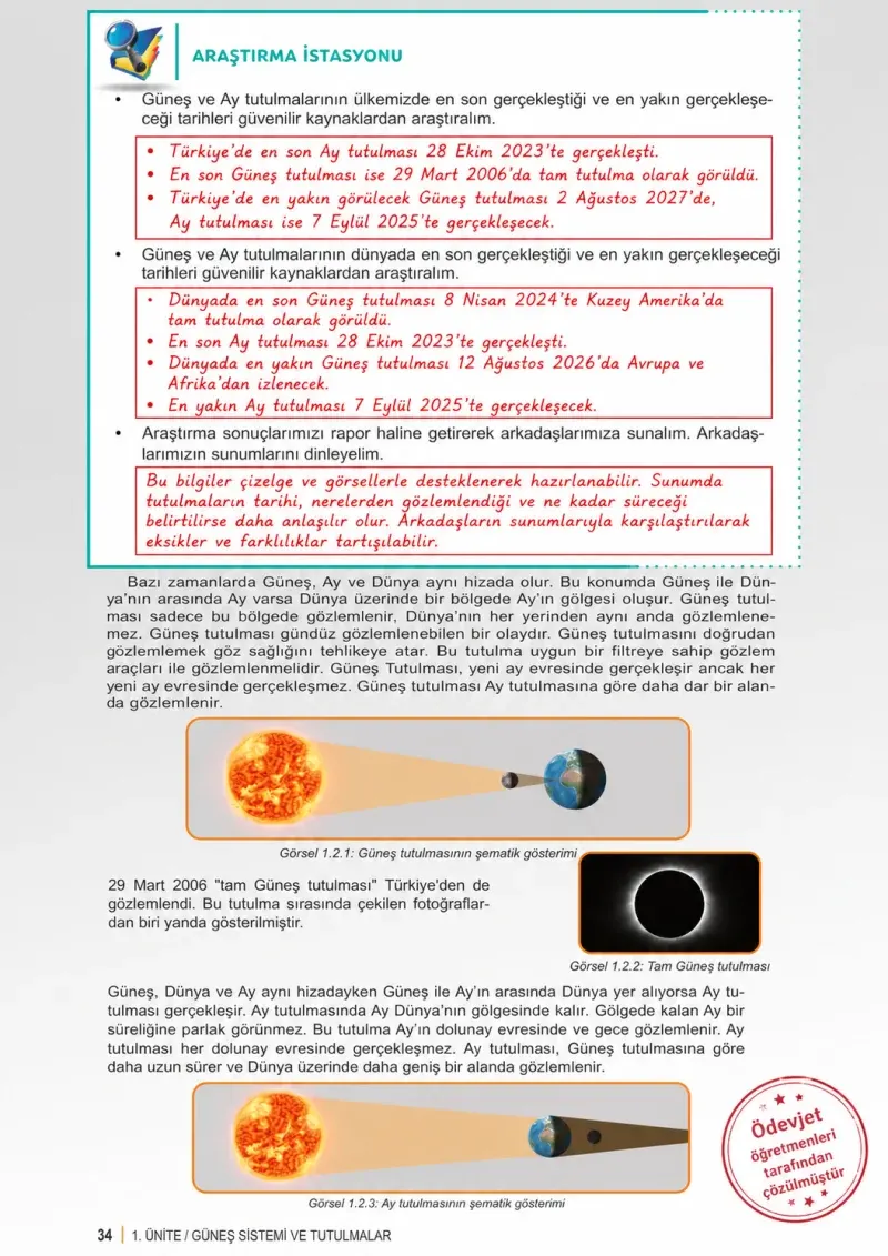 6. Sınıf Fen Bilimleri Ders Kitabı Cevapları Meb Yayınları 1. Kitap Sayfa 34 Çözüm Görseli