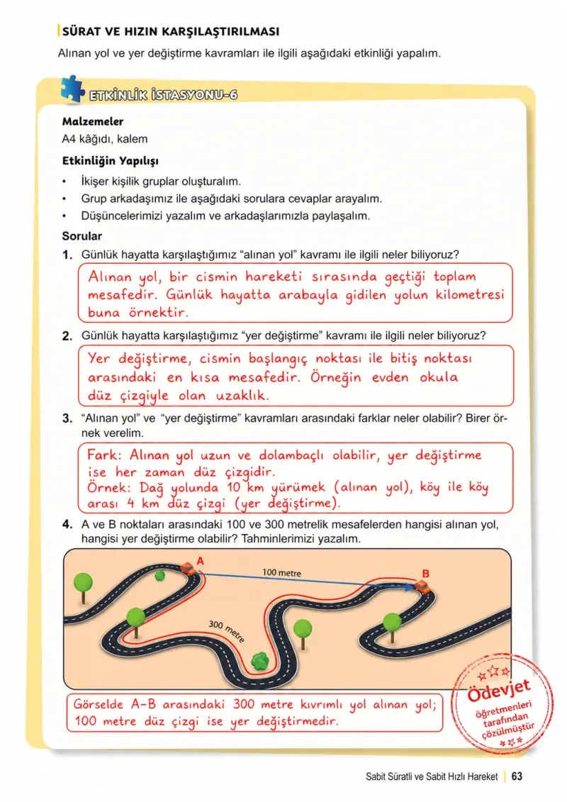 6. Sınıf Fen Bilimleri Ders Kitabı Cevapları Meb Yayınları 1. Kitap Sayfa 63 Çözüm Görseli