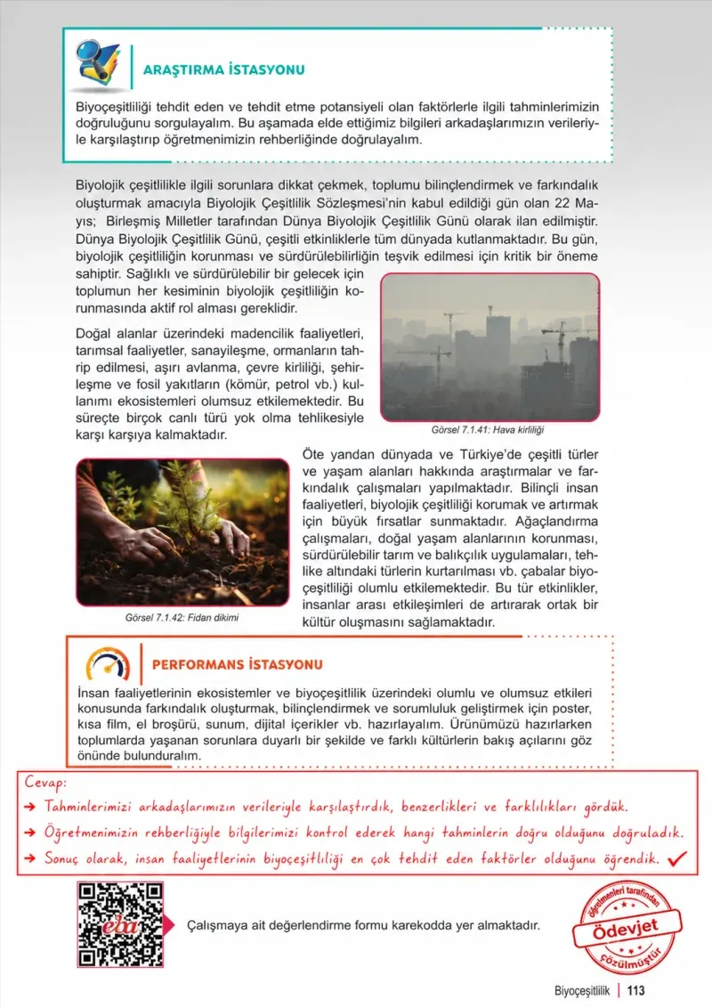 6. Sınıf Fen Bilimleri Ders Kitabı Cevapları Meb Yayınları 2. Kitap Sayfa 113 Çözüm Görseli