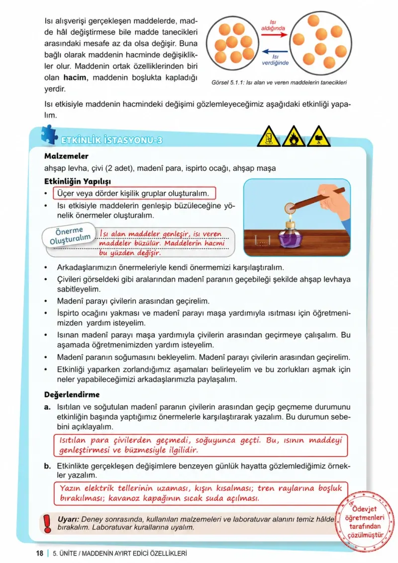 6. Sınıf Fen Bilimleri Ders Kitabı Cevapları Meb Yayınları 2. Kitap Sayfa 18 Çözüm Görseli