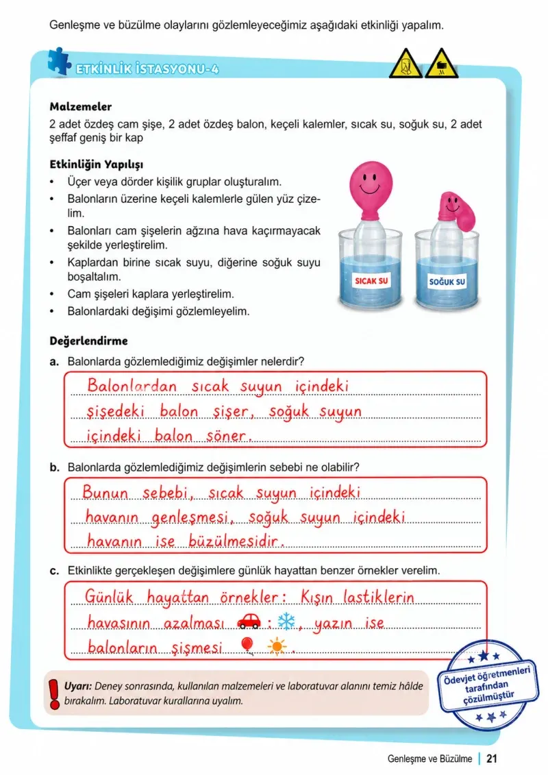 6. Sınıf Fen Bilimleri Ders Kitabı Cevapları Meb Yayınları 2. Kitap Sayfa 21 Çözüm Görseli