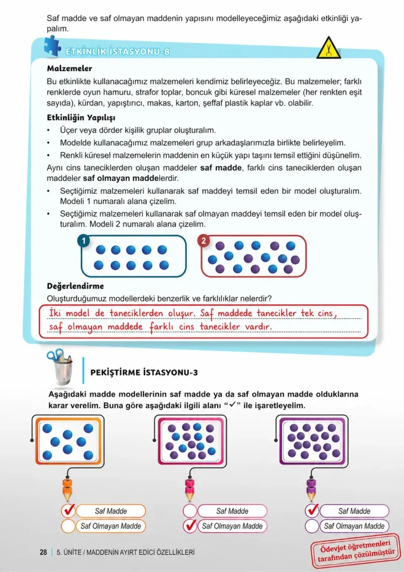 6. Sınıf Fen Bilimleri Ders Kitabı Cevapları Meb Yayınları 2. Kitap Sayfa 28 Çözüm Görseli