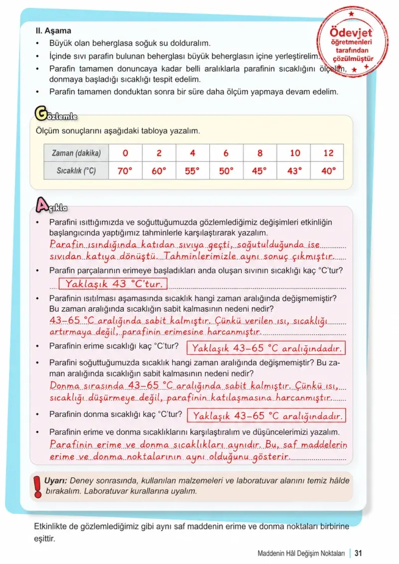 6. Sınıf Fen Bilimleri Ders Kitabı Cevapları Meb Yayınları 2. Kitap Sayfa 31 Çözüm Görseli