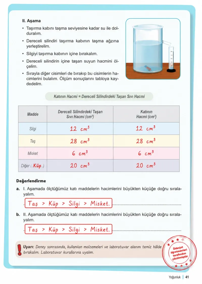 6. Sınıf Fen Bilimleri Ders Kitabı Cevapları Meb Yayınları 2. Kitap Sayfa 41 Çözüm Görseli