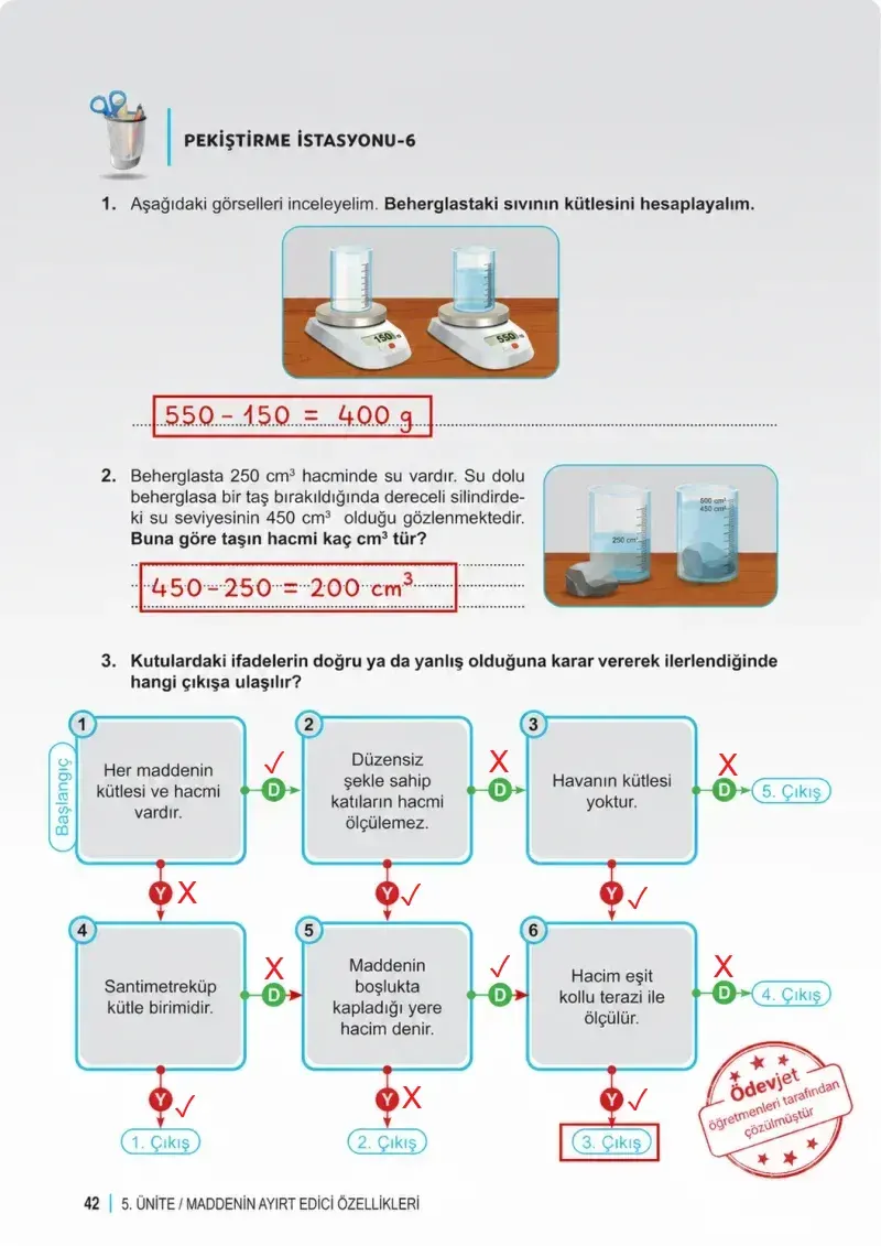 6. Sınıf Fen Bilimleri Ders Kitabı Cevapları Meb Yayınları 2. Kitap Sayfa 42 Çözüm Görseli