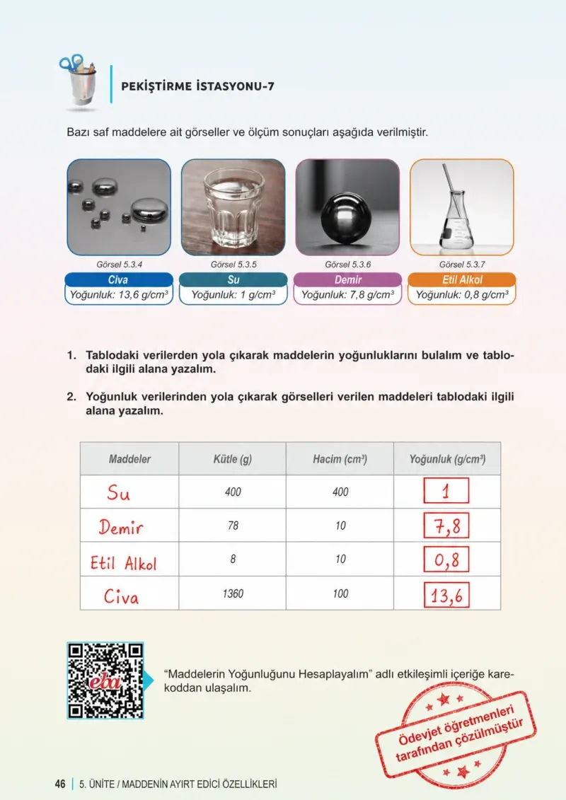 6. Sınıf Fen Bilimleri Ders Kitabı Cevapları Meb Yayınları 2. Kitap Sayfa 46 Çözüm Görseli