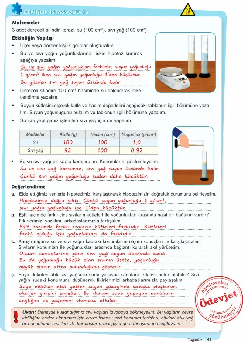 6. Sınıf Fen Bilimleri Ders Kitabı Cevapları Meb Yayınları 2. Kitap Sayfa 49 Çözüm Görseli