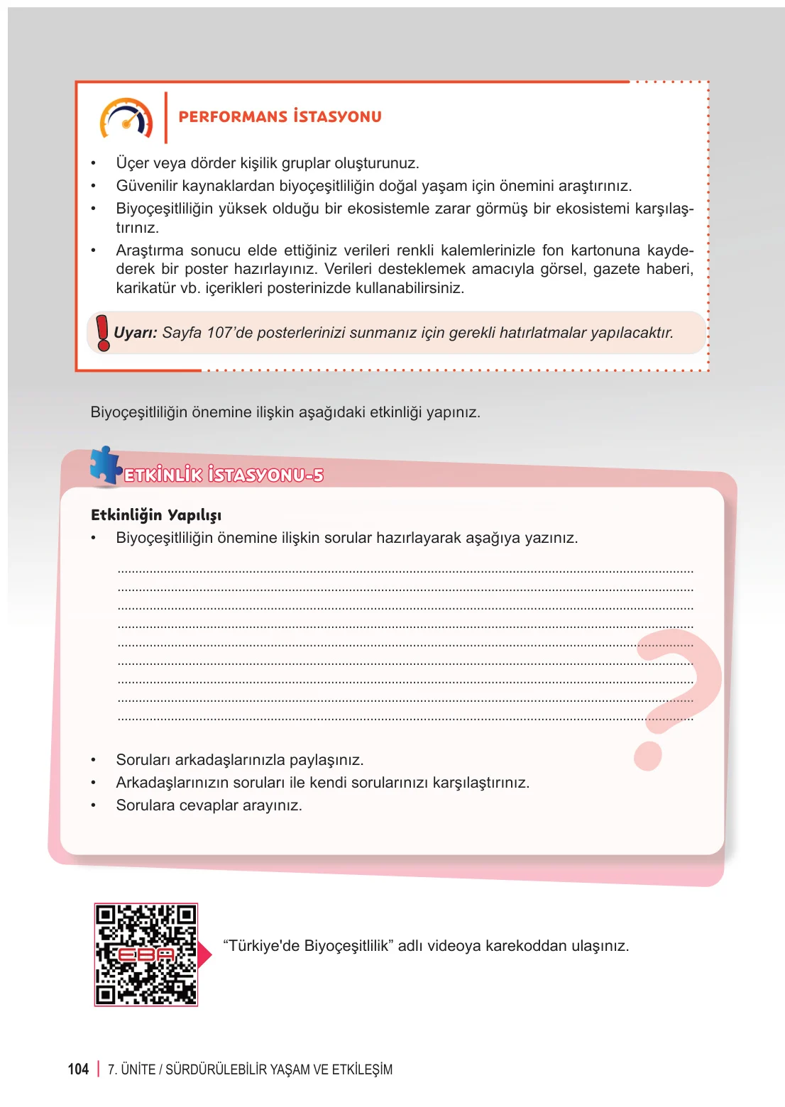 6. Sınıf Fen Bilimleri Ders Kitabı Cevapları Meb Yayınları 2. Kitap Sayfa 104