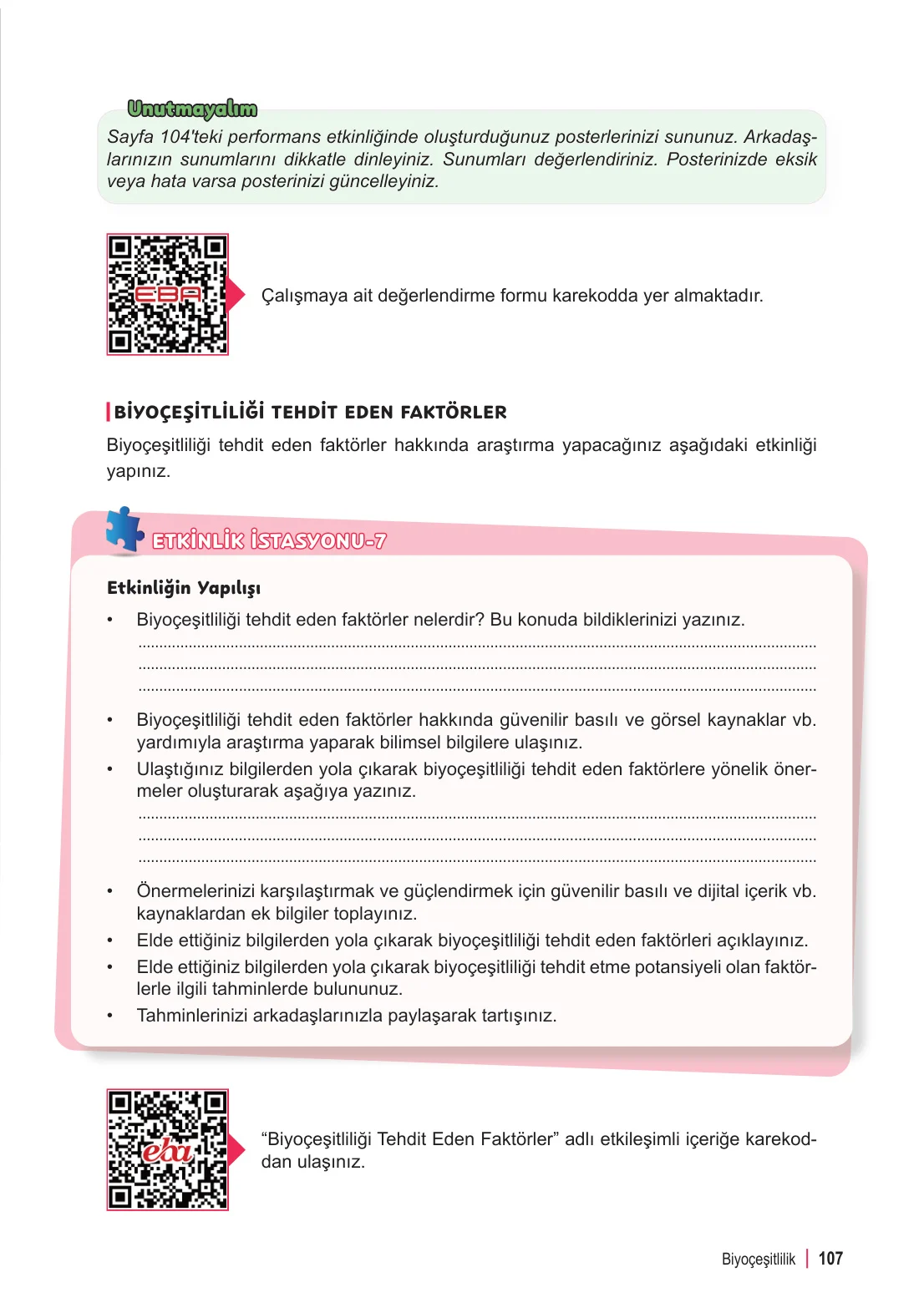 6. Sınıf Fen Bilimleri Ders Kitabı Cevapları Meb Yayınları 2. Kitap Sayfa 107