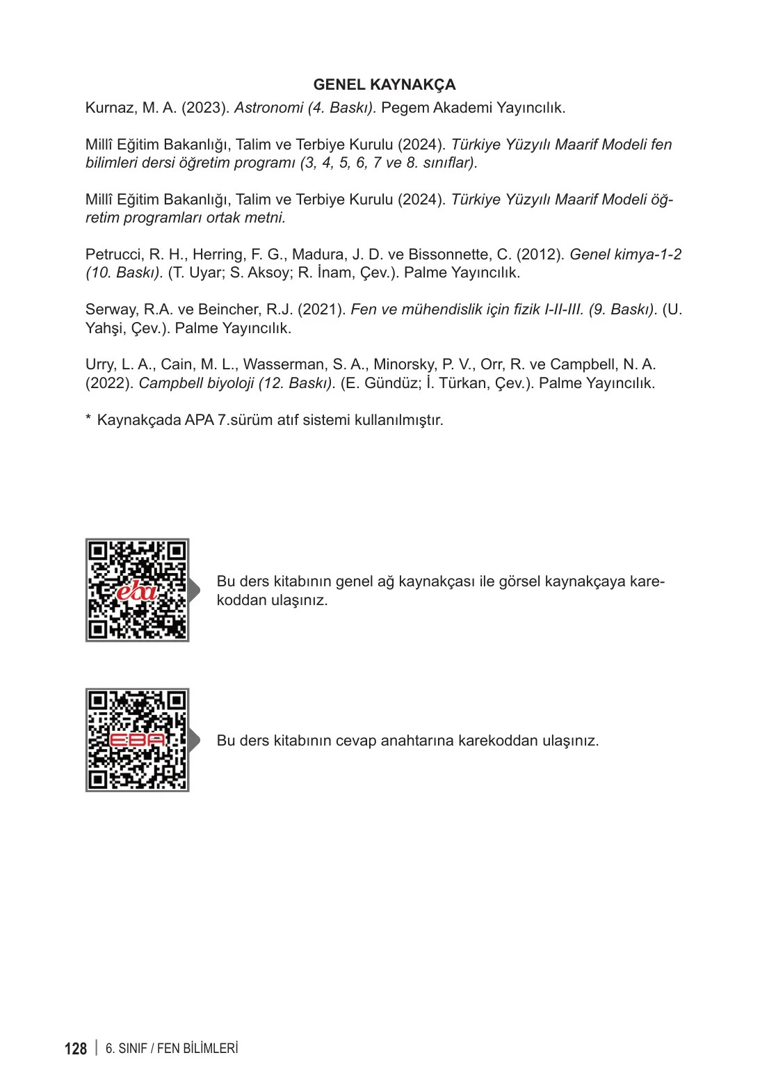 6. Sınıf Fen Bilimleri Ders Kitabı Cevapları Meb Yayınları 2. Kitap Sayfa 128