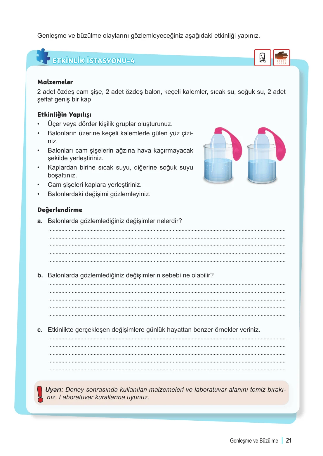 6. Sınıf Fen Bilimleri Ders Kitabı Cevapları Meb Yayınları 2. Kitap Sayfa 21