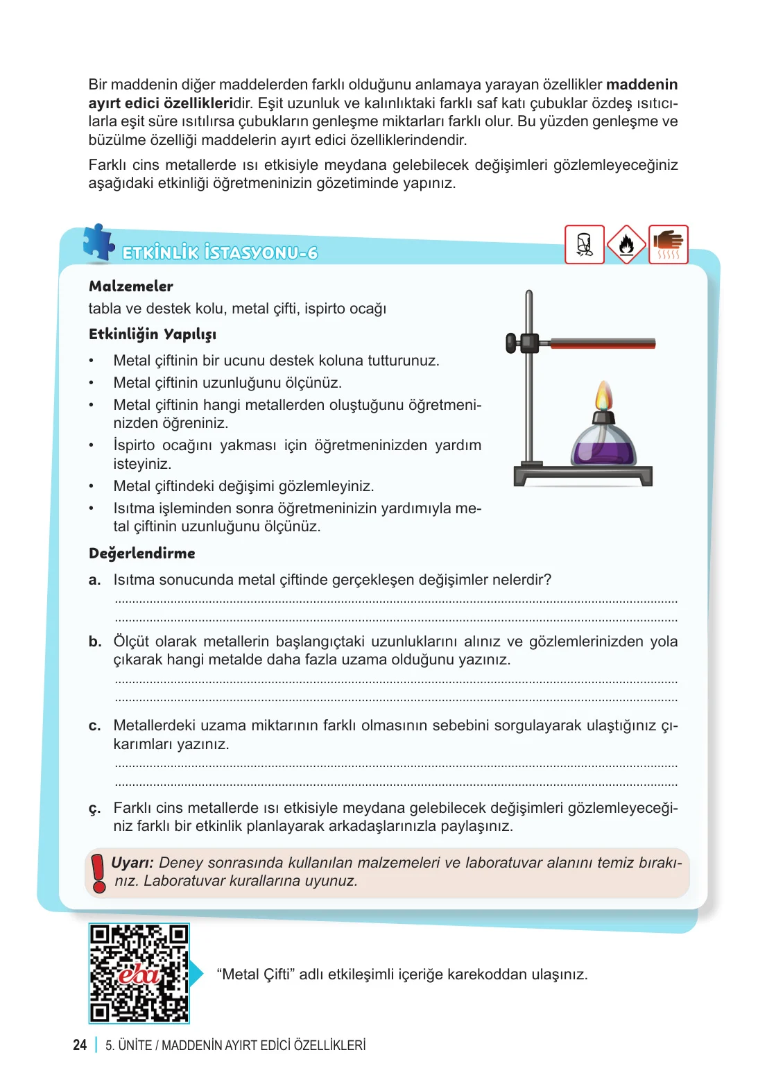 6. Sınıf Fen Bilimleri Ders Kitabı Cevapları Meb Yayınları 2. Kitap Sayfa 24