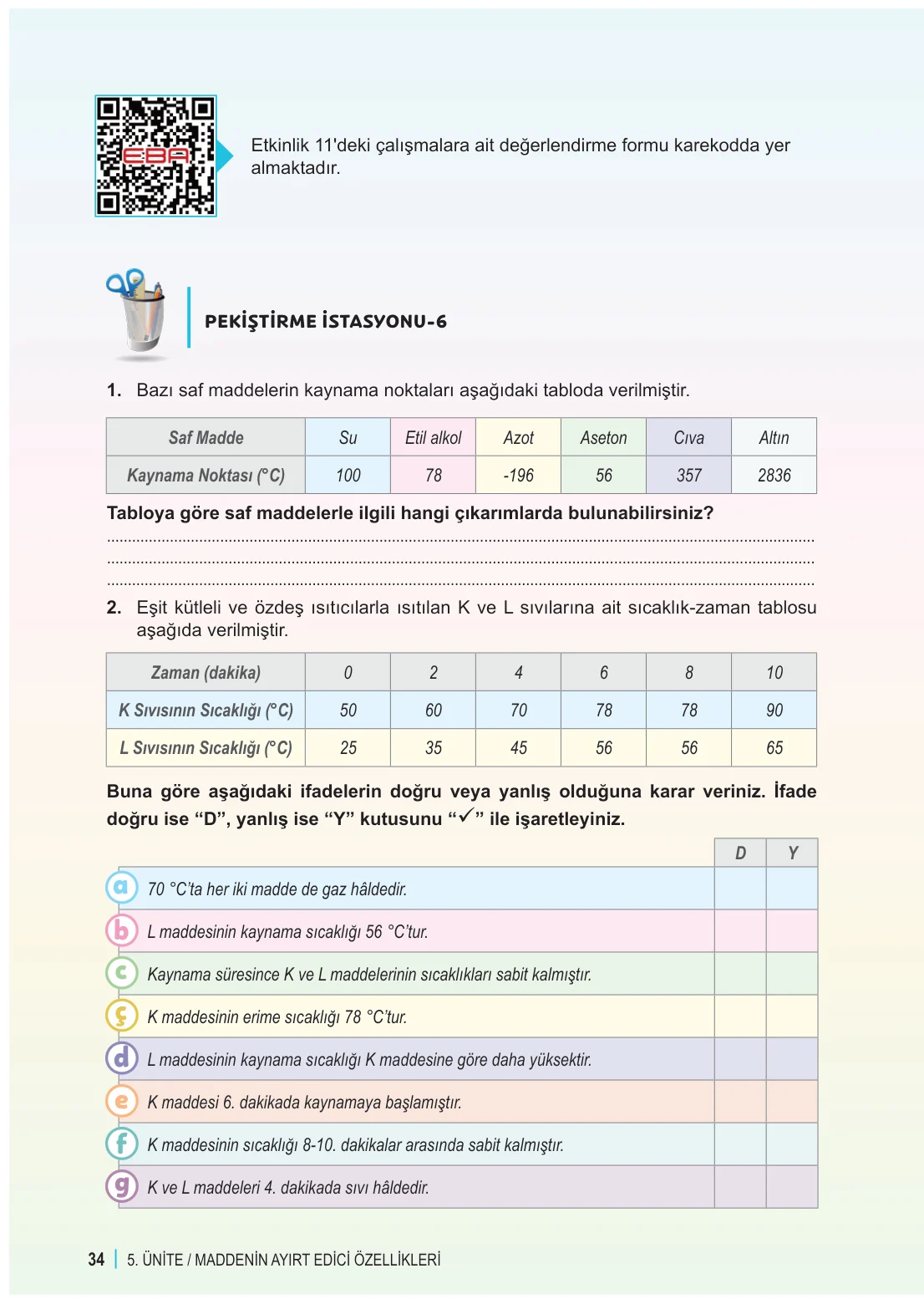 6. Sınıf Fen Bilimleri Ders Kitabı Cevapları Meb Yayınları 2. Kitap Sayfa 34