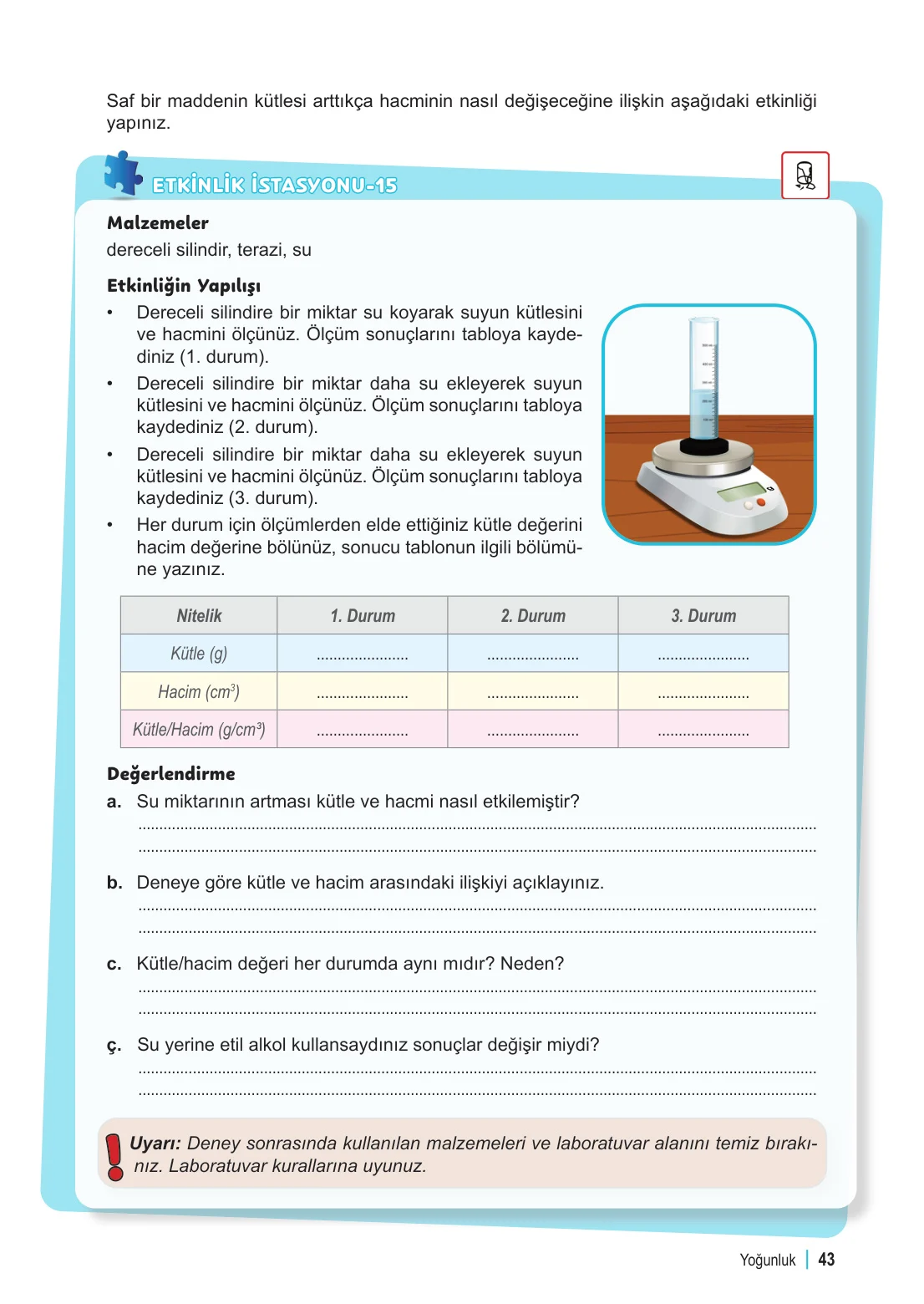 6. Sınıf Fen Bilimleri Ders Kitabı Cevapları Meb Yayınları 2. Kitap Sayfa 43